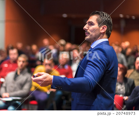 Public speaker giving talk at Business Event. Public speaker giving talk at Business Event. 20748973