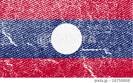 Flag of Laos with old texture. Vector 20750808