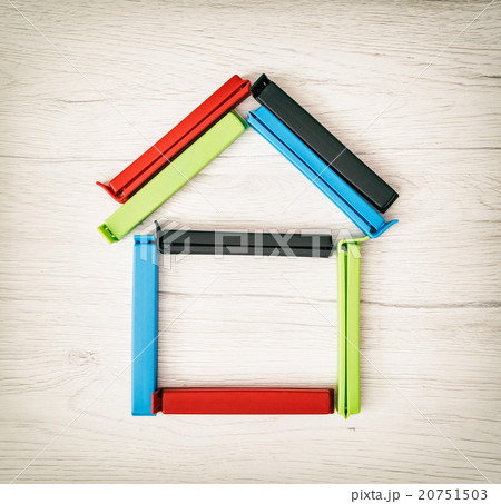 House shape of colorful bag clips House shape of colorful bag clips 20751503