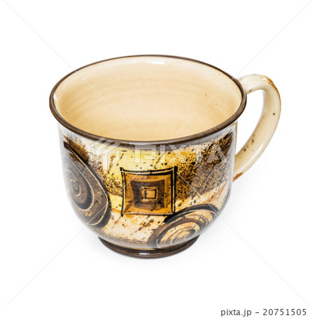 Artistic empty cup with handle for coffee or tea Artistic empty cup with handle for coffee or tea 20751505