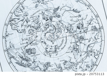 アンティークの天体図の写真素材
