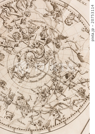 アンティークの天体図の写真素材
