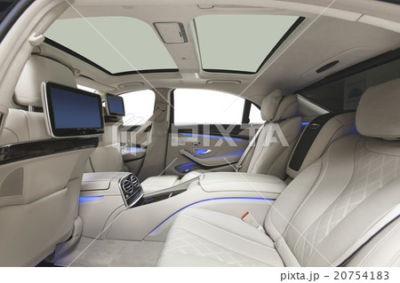 Car interior luxury white seats with ambient light 20754183
