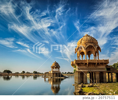 Indian landmark Gadi Sagar in Rajasthan Indian landmark Gadi Sagar in Rajasthan 20757511