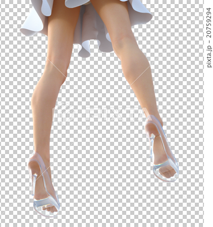 Women's foot care wearing glass shoes Foot care image perming3DCG Illustration material Women's foot care wearing glass shoes Foot care image perming3DCG Illustration material 20759294