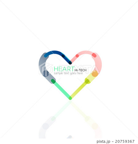Logo love heart, abstract linear geometric Logo love heart, abstract linear geometric 20759367