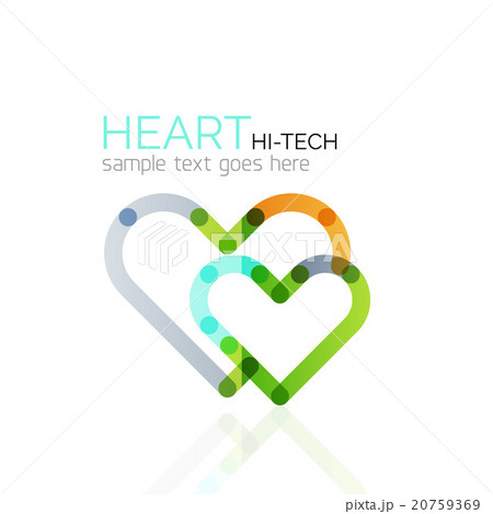 Logo love heart, abstract linear geometric Logo love heart, abstract linear geometric 20759369