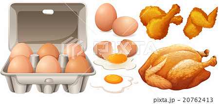 Eggs and fried chicken 20762413