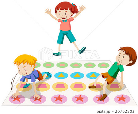 Children playing twister together 20762503