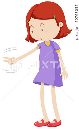 Girl playing rock paper scissors 20763057