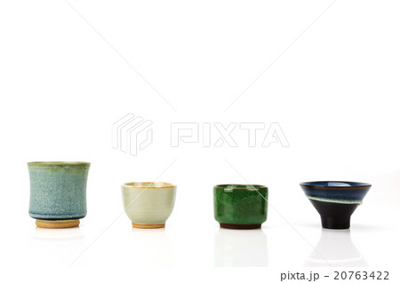 Antique tea cup set isolated on white background, 20763422
