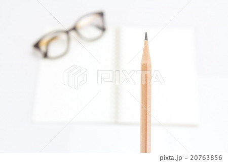 Pencil with notebook and eye glasses Pencil with notebook and eye glasses 20763856