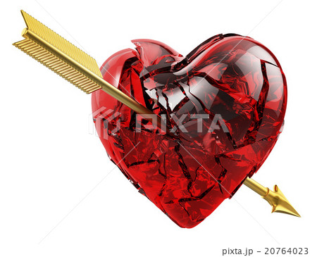 Heart glass broken arrow of love Heart glass broken arrow of love 20764023