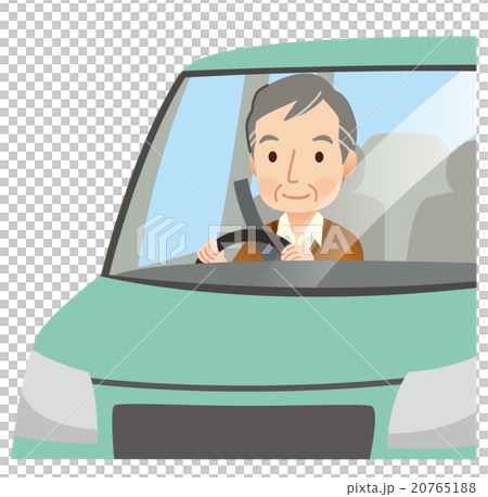 Elderly men driving a car 20765188