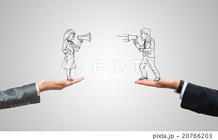 Caricatures of businessman and businesswoman Caricatures of businessman and businesswoman 20766203
