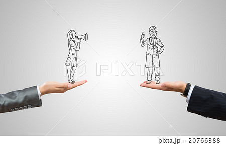 Caricatures of businessman and businesswoman 20766388