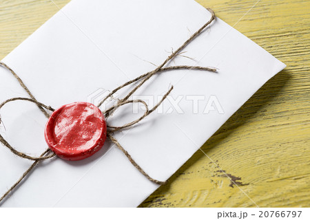Letter with seal on table Letter with seal on table 20766797