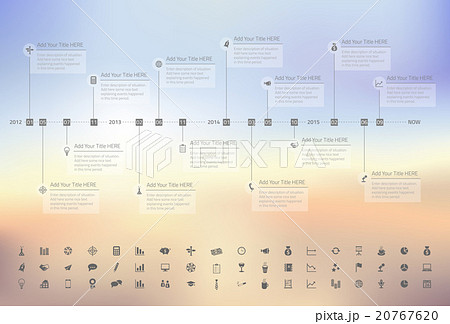 Modern timeline with transparent milestones 20767620