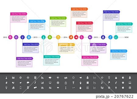 Modern Timeline With Rainbow Milestonesのイラスト素材