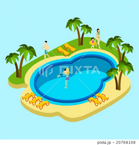 People At Water Park Illustration People At Water Park Illustration 20768108