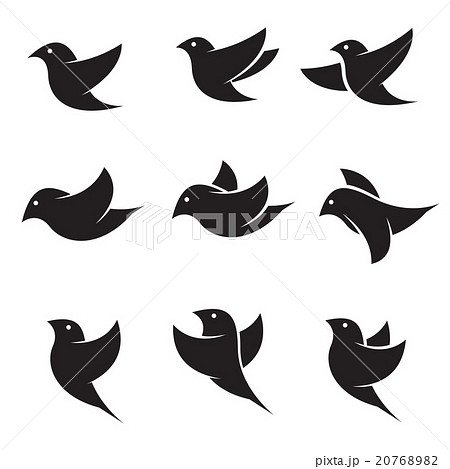 Set of vector bird icons Set of vector bird icons 20768982