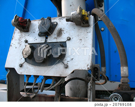 Panel where connect the electric cables of a truck 20769108