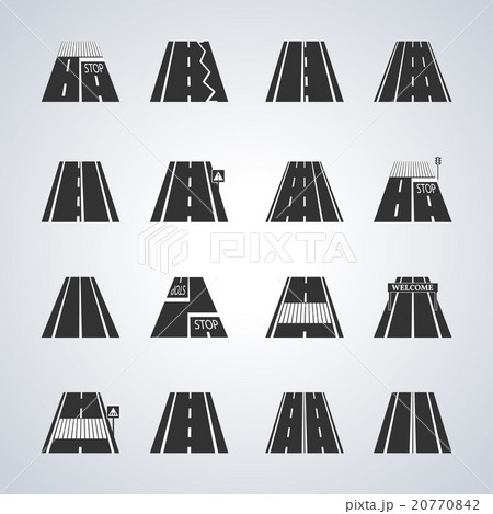 Icons of the road, vector illustration. 20770842