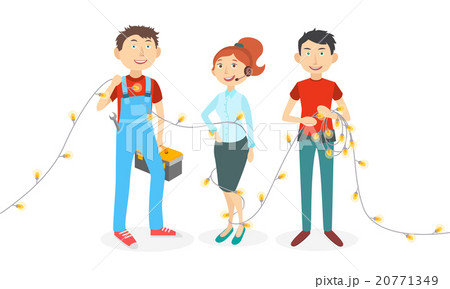 Happy vector cartoon workers Happy vector cartoon workers 20771349