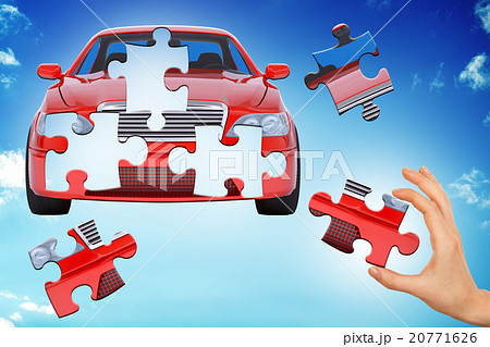 Hand making car puzzle 20771626