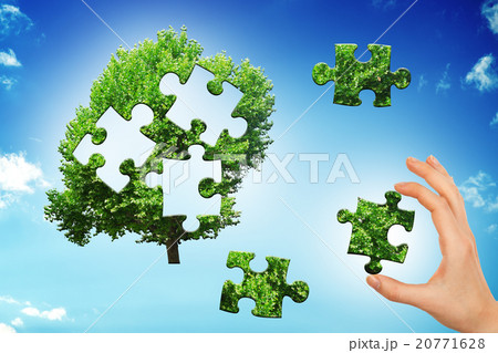 Hand making tree puzzle 20771628