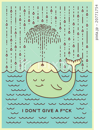 Postcard with cute careless whale baby swimming 20771754