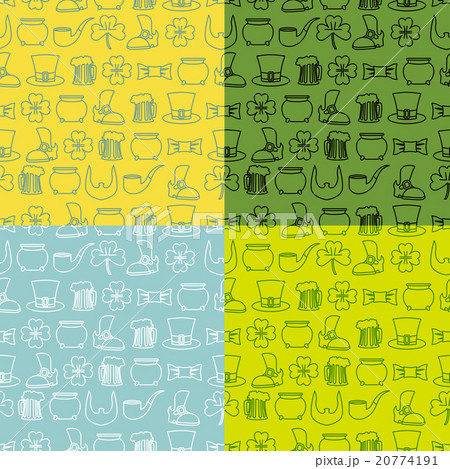 Patricks Day seamless pattern. Set of backgrounds Patricks Day seamless pattern. Set of backgrounds 20774191