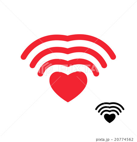 Wifi And Heart Wireless Transmission Love Wi Fiのイラスト素材 20774562 Pixta