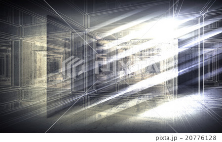 3 d background, perspective wire-frame view 20776128