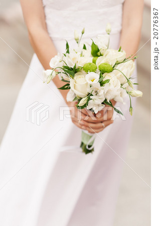 White roses bride bouquet  20776367