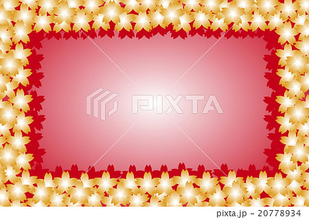 背景素材壁紙 サクラ さくら 桜の花 満開 枠 フレーム メッセージカード コピースペース 招待状 のイラスト素材 7734