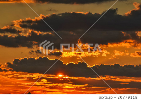 dark clouds in the sky during sunset, dawn 20779118