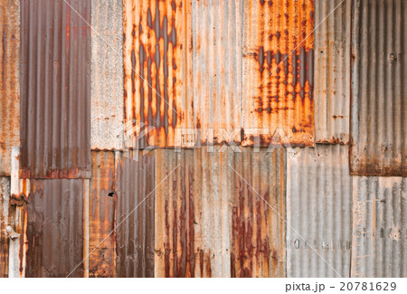 Rusty corrugated metal wall Rusty corrugated metal wall 20781629