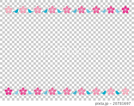 Birds and cherry blossoms frame 20781697