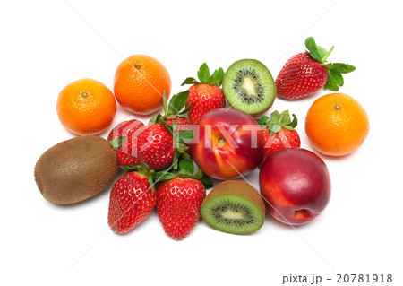 fresh fruits and berries on a white background fresh fruits and berries on a white background 20781918