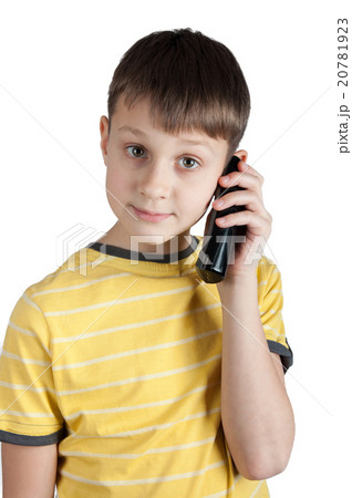 Cute boy with telephone in his hands Cute boy with telephone in his hands 20781923