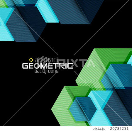 Textured paper geometric shapes on black 20782251