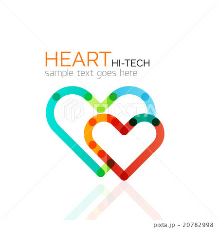 Logo love heart, abstract linear geometric Logo love heart, abstract linear geometric 20782998