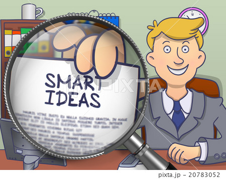 Smart Ideas through Magnifying Glass. Doodle 20783052