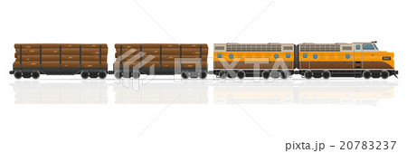 railway train with locomotive and wagons vector 20783237