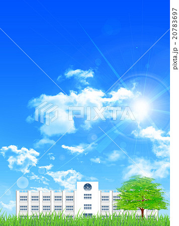 学校 木 空 背景 のイラスト素材 7697