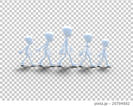 Walk side by side Familiar 3 generations family perming3DCG Illustration material 20784882