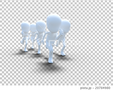 Personning race running group perming3DCG illustrations material 20784980