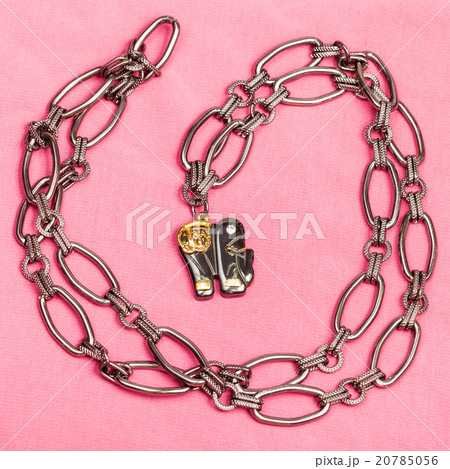 pendant from black chain and elephant figure pendant from black chain and elephant figure 20785056