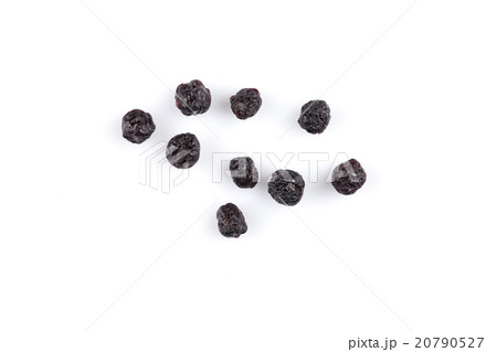 Dried blueberries on white background Dried blueberries on white background 20790527